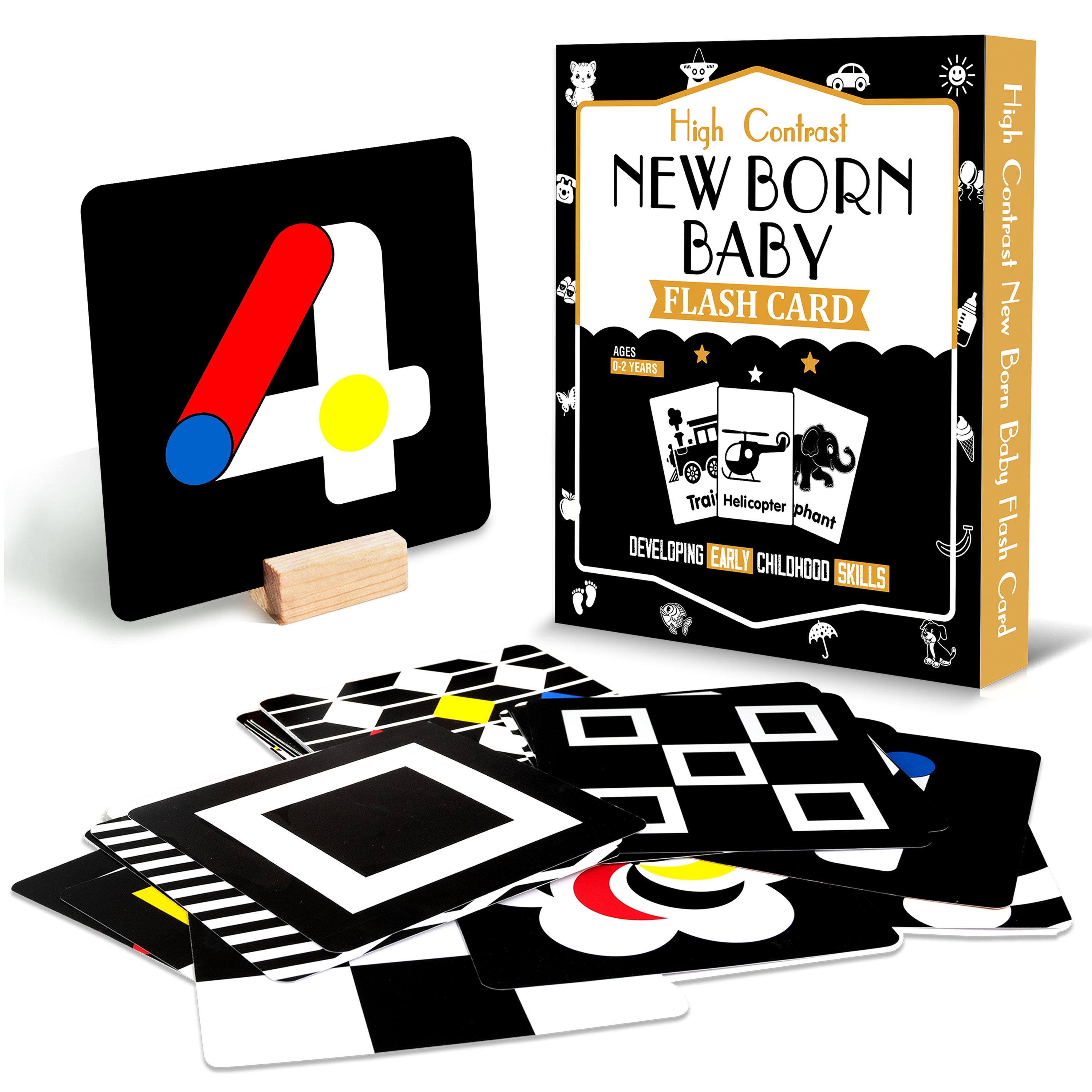 4-in-1 Baby Visual Development Card Set - Early Childhood Brain & Eye ...
