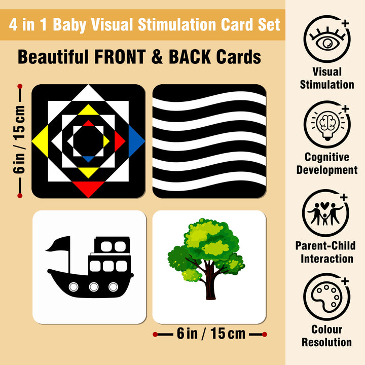 4-in-1 Baby Visual Development Card Set - Early Childhood Brain & Eye ...